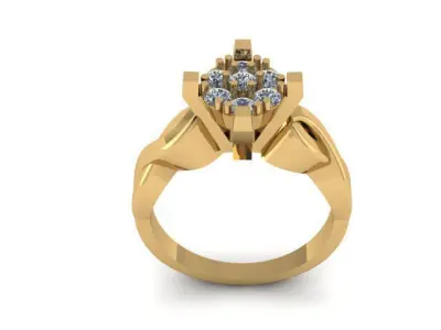 women ring for diamonds 3D print model