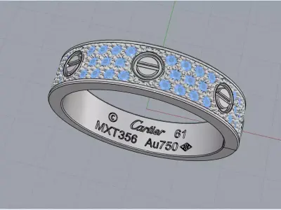 Love Ring paved 3D print model