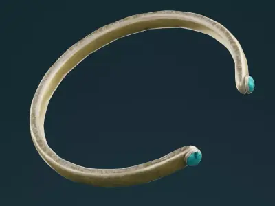 Golden Bangle  Low-poly 3D model