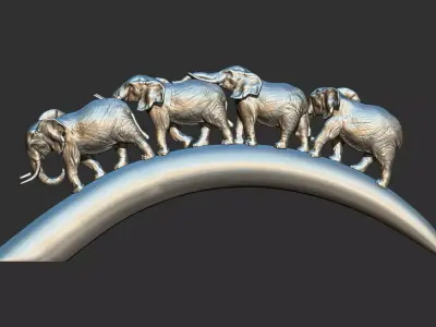 Carved Ivory Elephant Bridge 3d printable model tusk V2 3D print model
