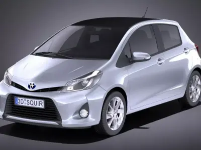 Toyota Yaris Hybrid 2014 VRAY  3D model