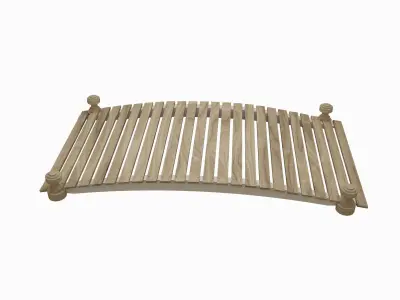 wood bridge waterway F22 3D model