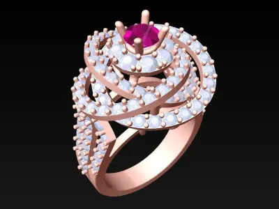 Diamond Ring - Womens Rings - N3768 3D print model