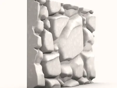Tumbled Stone Wall High Poly 3D model