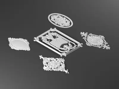5 ornamental classic decoration 3d model kitbash vol 45 3D model
