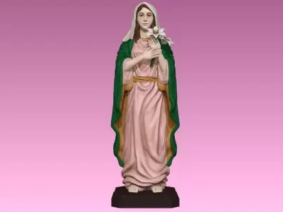 estatua virgen maria 3D print model
