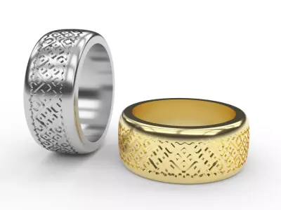 Slavic Ornament Ring 10mm wide 3D print model 3D print model