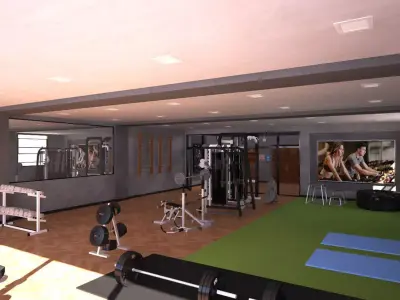 Gym Interior Low-poly 3D model
