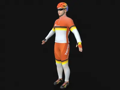 Cyclist Low-poly 3D model