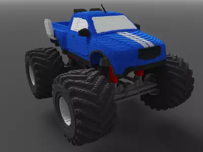 Monster Truck - Voxel Low-poly 3D model