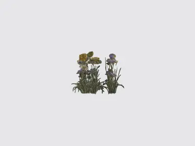 Wildflowers Low-poly 3D model
