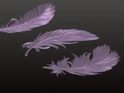 3D STL Feather Model CNC 3D Printing Engraving Wood Carving 3D print model