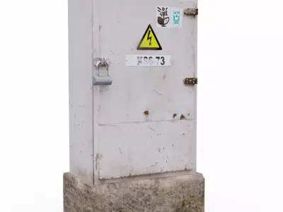 LowPoly electric meter box 2 Low-poly 3D model