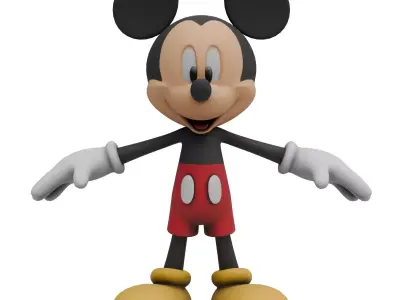 Mickey Mouse Low-poly 3D model