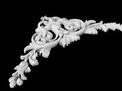 Central and corner decor ornament for furniture 3D model