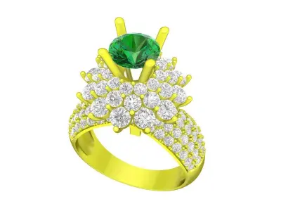 7317  Luxury hongkong style diamond engagement ring 3D print model
