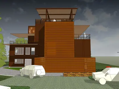 Mini hotel on the hill 3D model