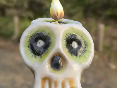 Eyed Skull Candle Low-poly 3D model