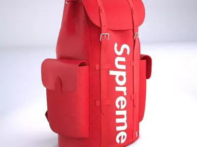 Supreme Louis Vuitton Bag Christopher Backpack PM Low-poly 3D model