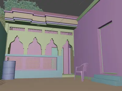 Realistic Somali Villa 3D Model  Luxury House with PBR Textures 3D model