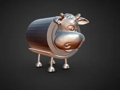 toilet paper holder moo cow bathroom decoration 3D print model