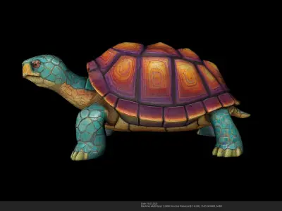 Stylized Tortoise 3D Model  - AI Low-poly 3D model
