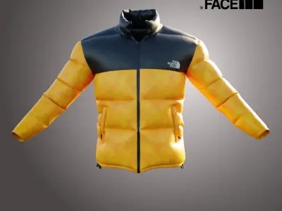 The North Face Orange 3D Jacket 3D model