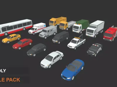 Low Poly Vehicles  Low-poly 3D model