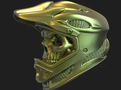  skull ring jewelry Biker helmet  vol5 3D print model