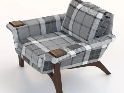 Craft Associates Wood Paw Lounge Chair 3D model