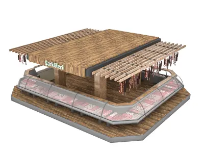 3d delicatessen 3D model sakkari meat counter Low-poly 3D model