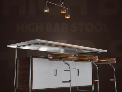 Kitchen Bar Stool Free 3D model