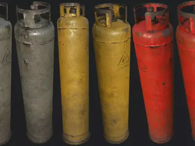 Propane Gas Cylinder 2 PBR Low-poly 3D model