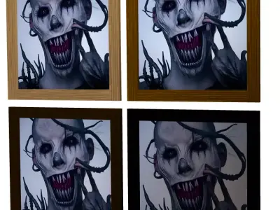 Artwork Picture Frame Paintings Horror Humanoids 3D model