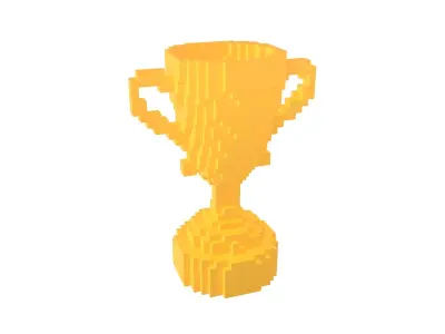 Voxel Trophy v1 002 Low-poly 3D model