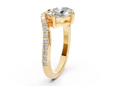 Oval Stone Wave Ring 3D print model