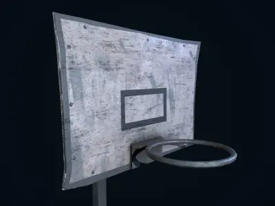 Old Basketball Court  Low-poly 3D model
