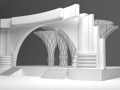 Modern Wedding Stage 3D model buy