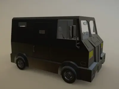 car black Low-poly 3D model