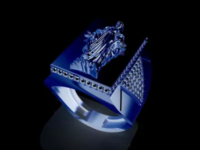 Jesus Diamond Ring Texture 3D print model