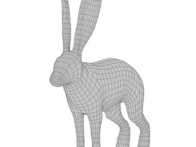 Rabbit Base Mesh Low-poly 3D model