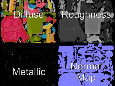 Cartoon House Model Pack with Vibrant Colors Low-poly 3D model