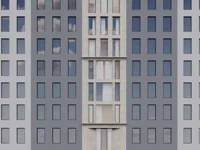 Modern building fasade 7 3D model