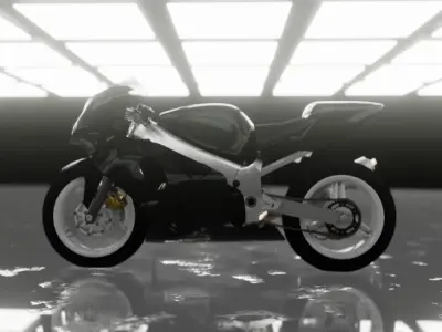 Sport Motorcycle 1000cc Low-poly 3D model