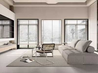 Modern living room dining room interior scenes 522 3D model