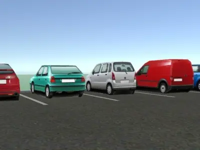 Background Cars - MegaPack Low-poly 3D model