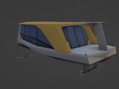 Electric Hydrofoil boat 3D model Low-poly 3D model