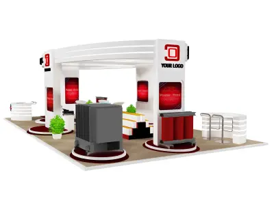  Booth Exhibition Stand a72 3D model