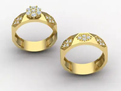 Facet set ring 03 3D print model