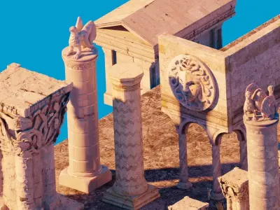 Ancient Fantasy City Ruins - KIT Low-poly 3D model